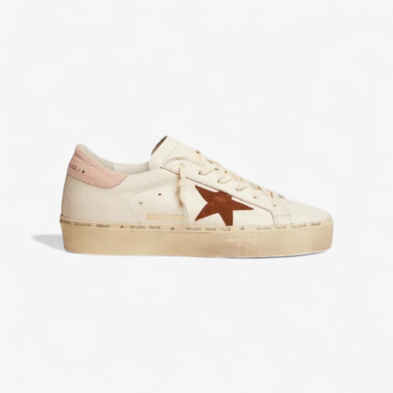 GOLDEN GOOSE Star Ltd Sneakers With Brown Suede Star And Pink Suede Heel Tab