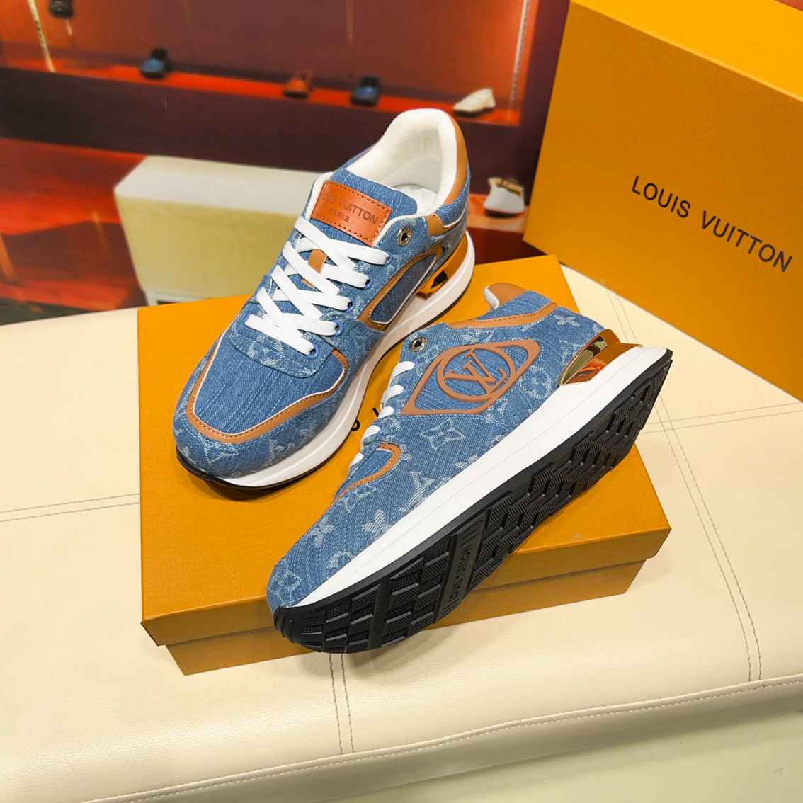 Basket Louis Vuitton Neo Run Away BLEUE JEANS monograme