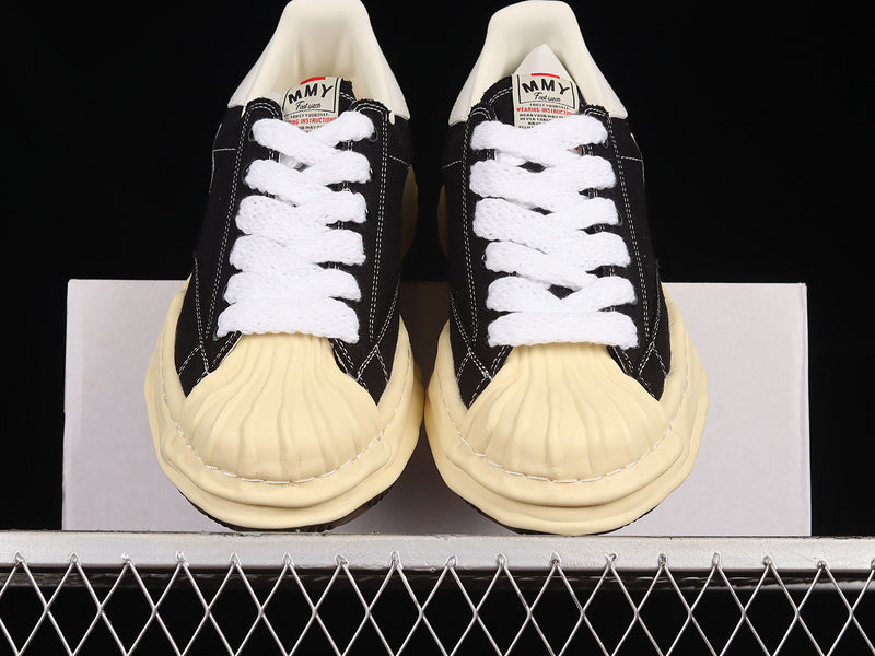 MIHARA YASUHIRO BLAKEY OG SOLE LEATHER LOW BEIGE BLACK