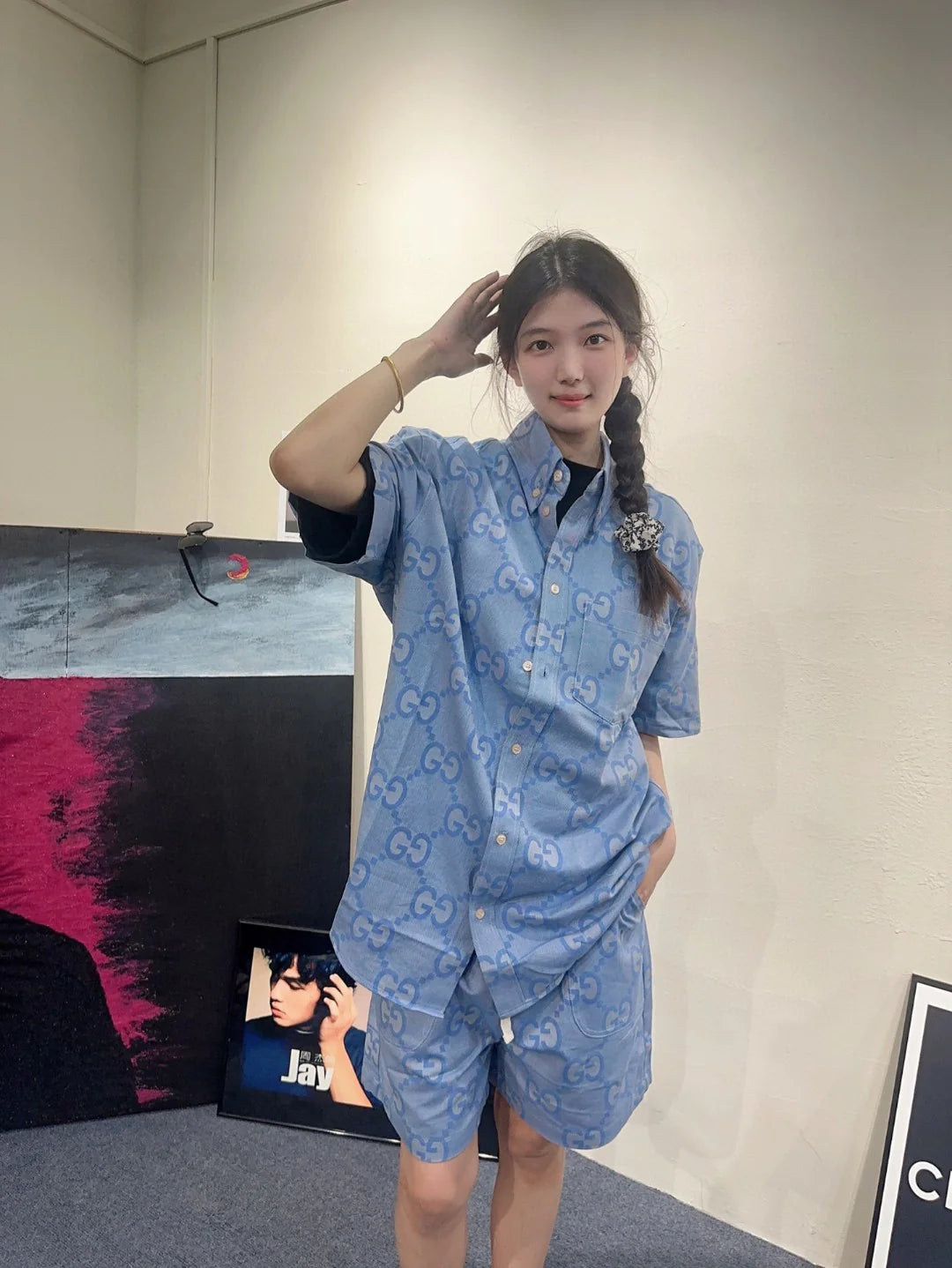 Chemise en jean à logo Gucci