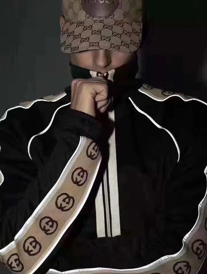 Veste Gucci GG Logo Stripe Track black