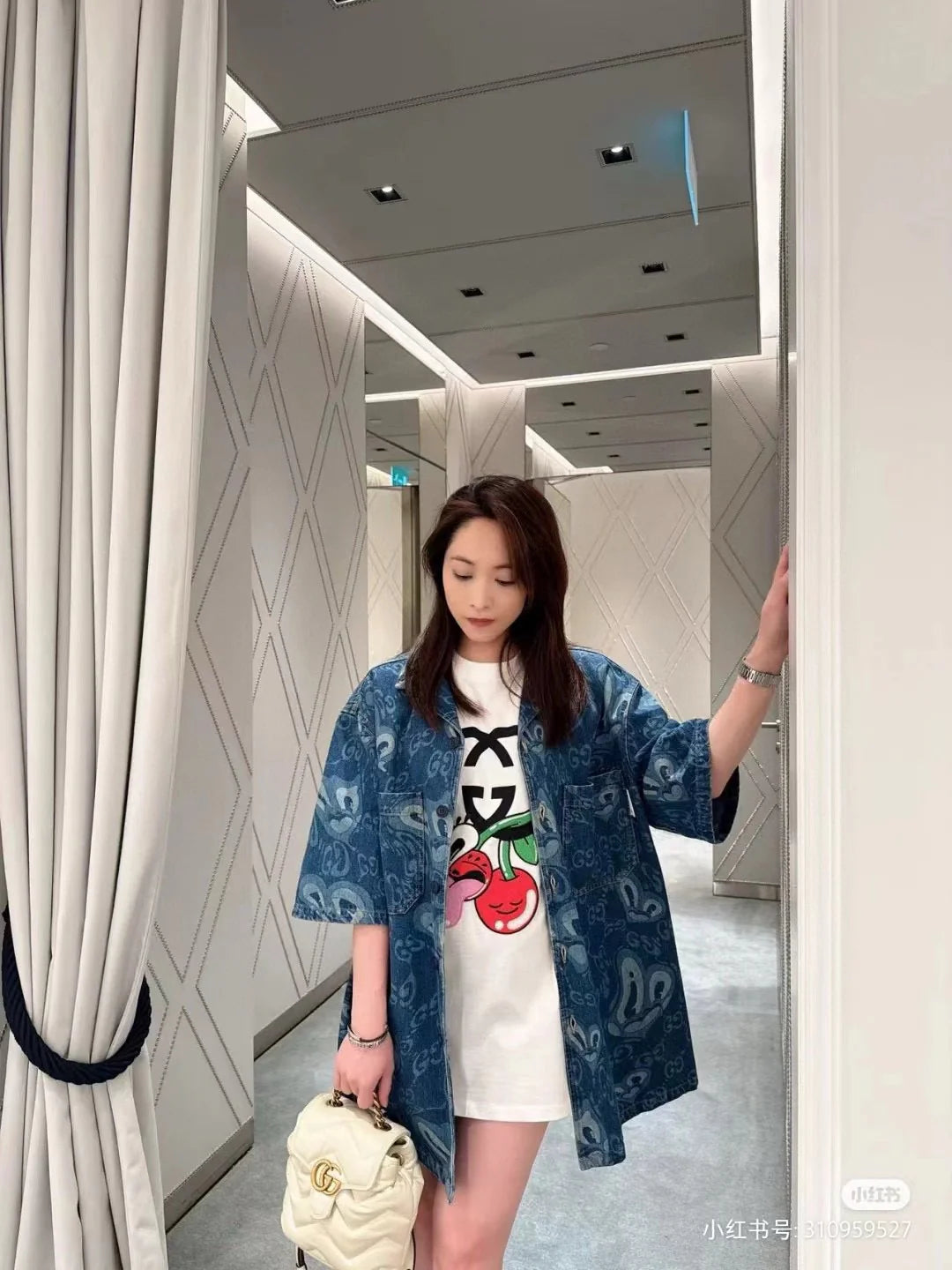 Chemise en jean à logo Gucci