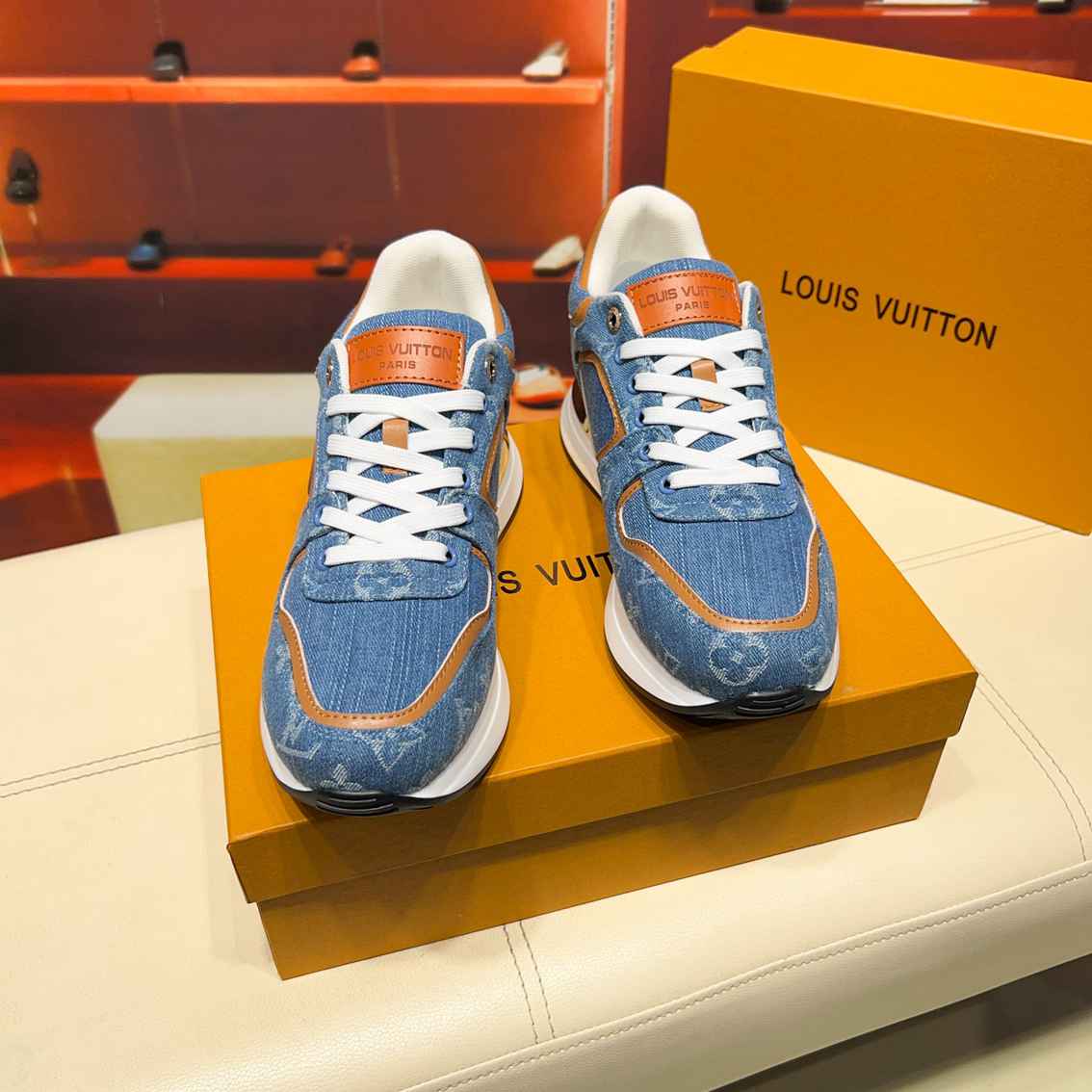 Basket Louis Vuitton Neo Run Away BLEUE JEANS monograme