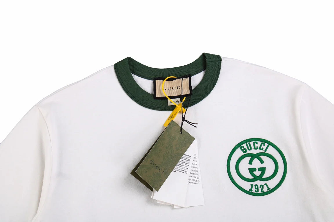 Gucci Polo Shirt with Embroidered Logo WHITE