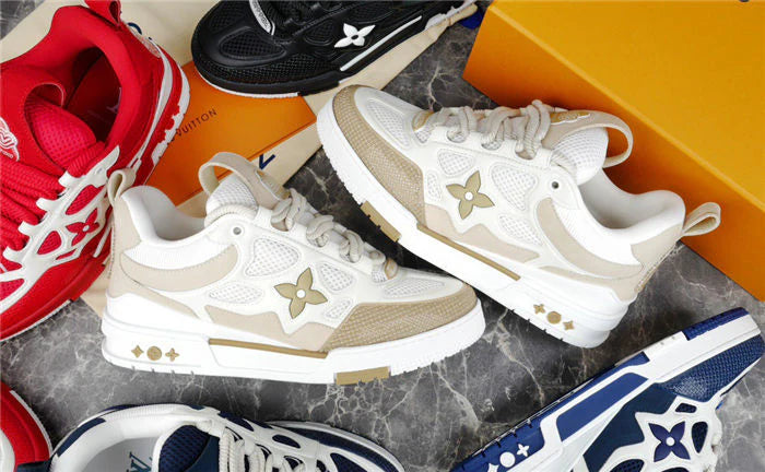 LOUIS VUITTON LV SKATE SNEAKER BEIGE BLANC