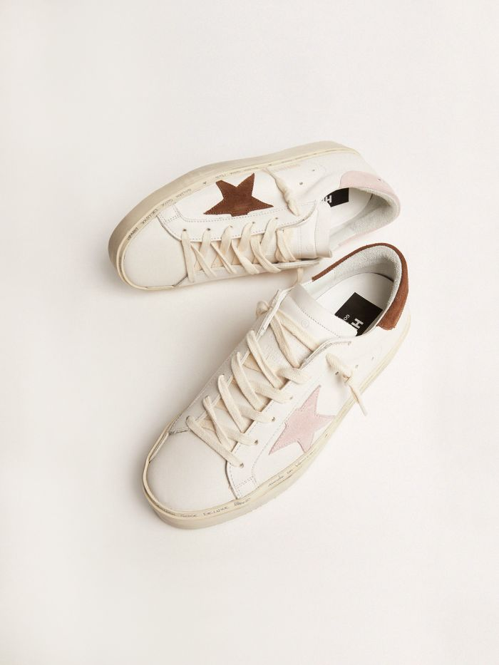 GOLDEN GOOSE Star Ltd Sneakers With Brown Suede Star And Pink Suede Heel Tab