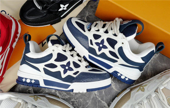 LOUIS VUITTON LV SKATE SNEAKER MARINE ET BLANC